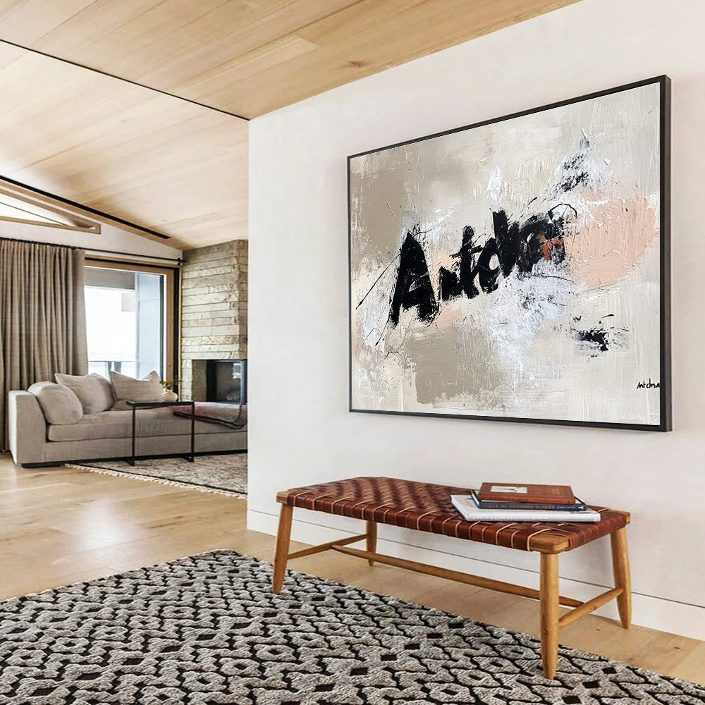 “Antcha” Text Abstract Painting with Edgy, Street - Art Vibes ABS469