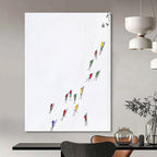 Skiers on Snow Abstract Painting of Winter Sports GAB0120