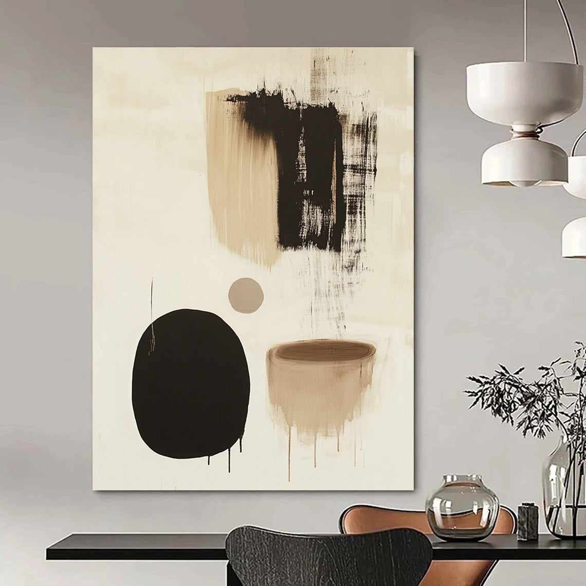 Neutral Tones Abstract Painting of Subtle Sophistication GAB0207