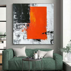 Orange - Black Abstract Contrast Painting with Dramatic Simplicity WINK499