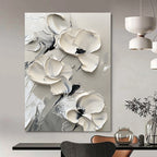 Multi - Flower Relief Abstract Painting for Botanical - Themed Studios GAB1004