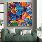 Abstract Color Fusion Painting with Dynamic Hue Blends WINK081