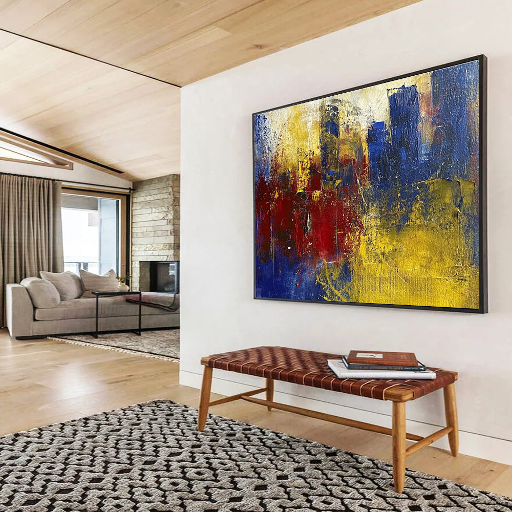 Abstract City Fragment Painting with Textured, Urban Layers ABS515