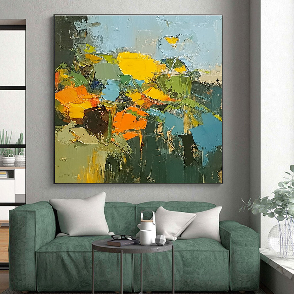 Abstract Floral Bouquet Painting with Vivid Colors WINK614