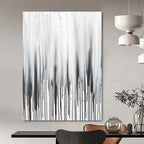 Gray and Black Dripping Paint Abstract Painting for Industrial - Chic Bars GAB0819