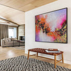 Purple and Orange Abstract Painting for Bohemian - Styled Cafes YHT366