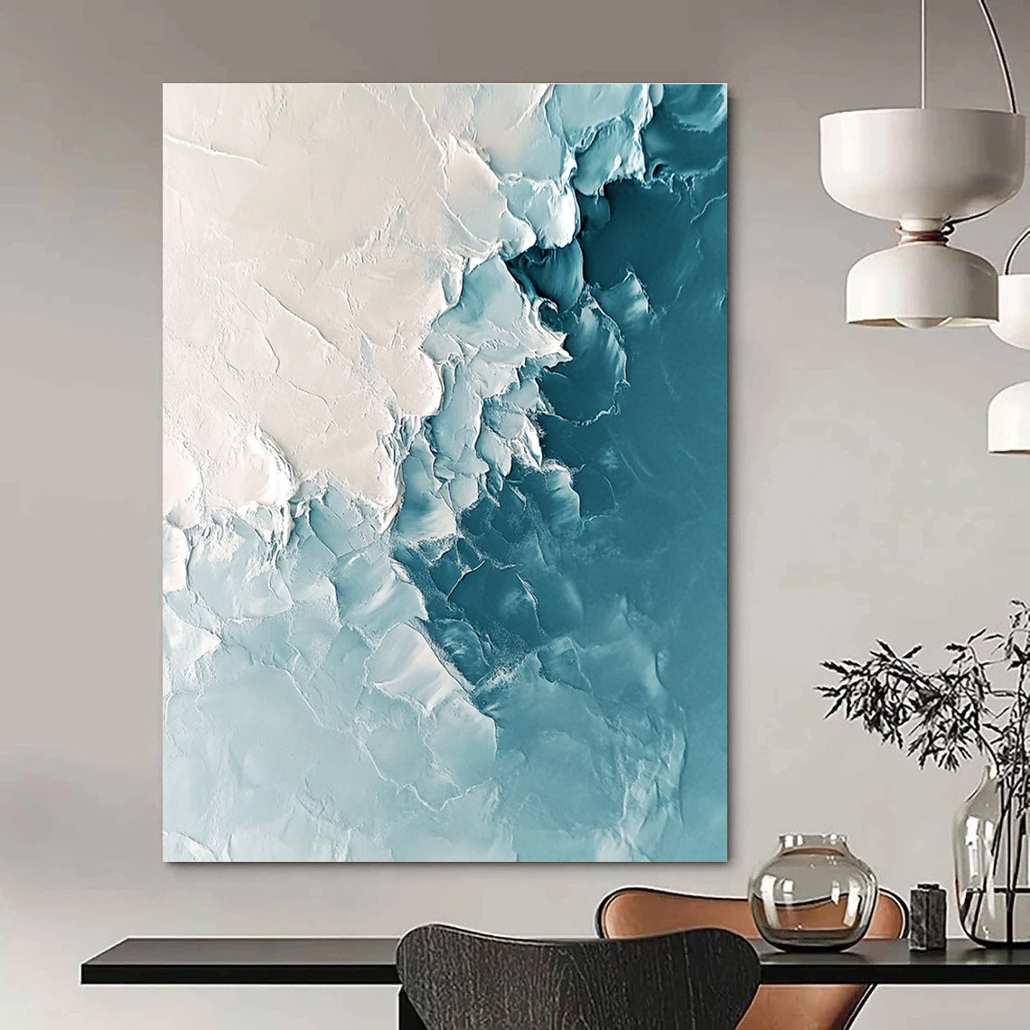 Arctic Ice Abstract Painting for Modern Living Rooms GAB0770