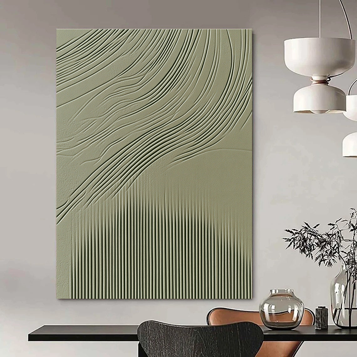 Textured Wave Patterns Abstract Painting of Tactile Rhythms GAB0131