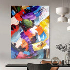 Colorful Geometric Abstract Painting for Modern Office Lounges HENG416