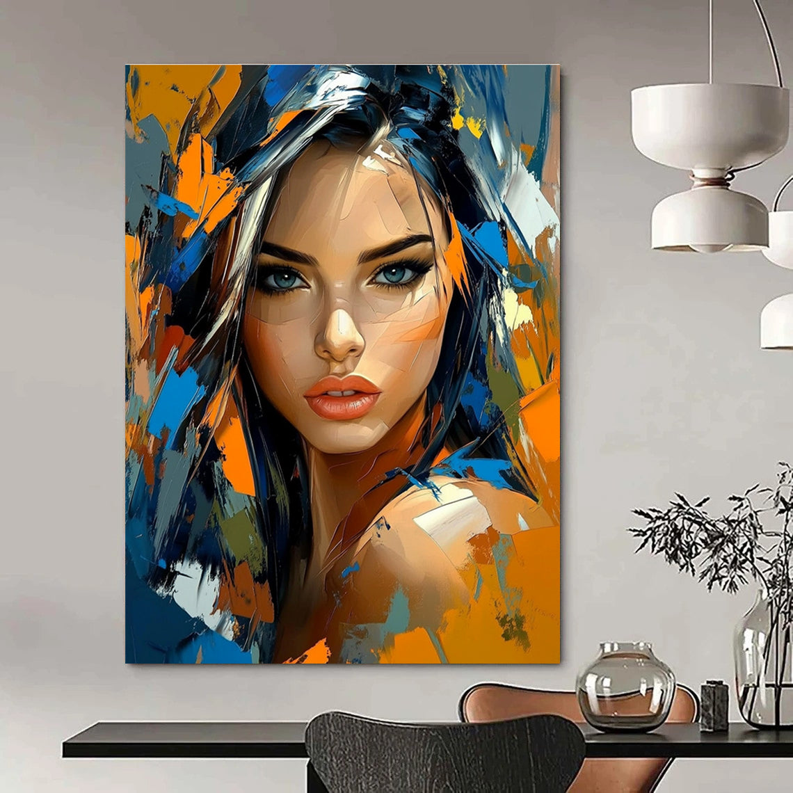 Colorful Portrait Abstract Painting for Modern Art Lounge Spaces GAB1309