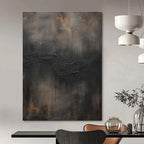 Dark Textured Wave Abstract Painting for Moody Home Theaters HENG506