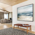 Soft Blue - Gray Seascape Abstract Painting with Subtle Beauty ABS436