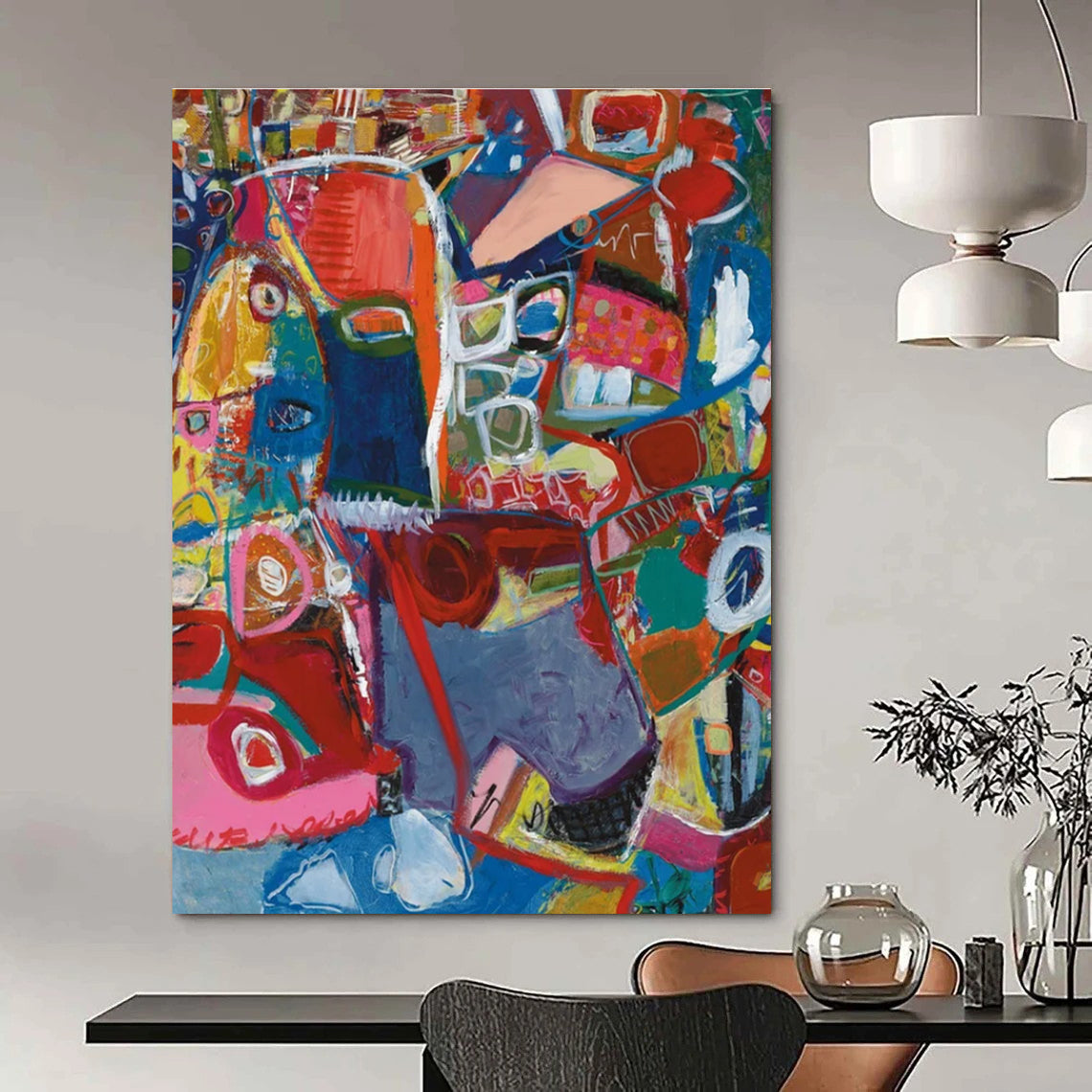 Energetic Colorful Abstract Fusion Painting for Creative Hubs HENG297