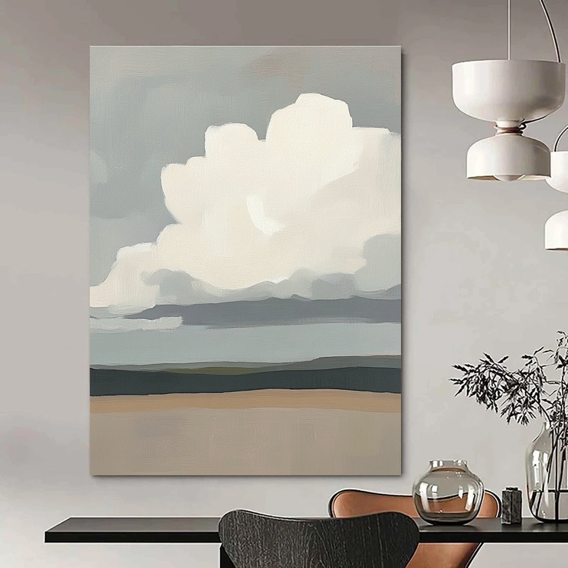 Minimalist Cloud Landscape Calm Abstract Painting for Modern Interiors GAB1435