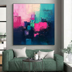 Colorful Block Abstract Painting with Vibrant Energy WINK461