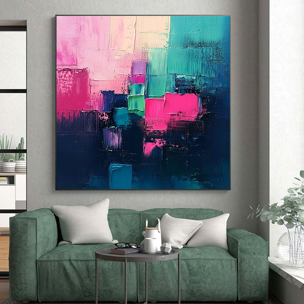 Colorful Block Abstract Painting with Vibrant Energy WINK461