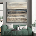Gray and Blue Textured Layers Abstract Painting with Coastal Calm WINK285