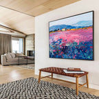 Pink Field Abstract Painting for Countryside - Themed Cafes YHT450