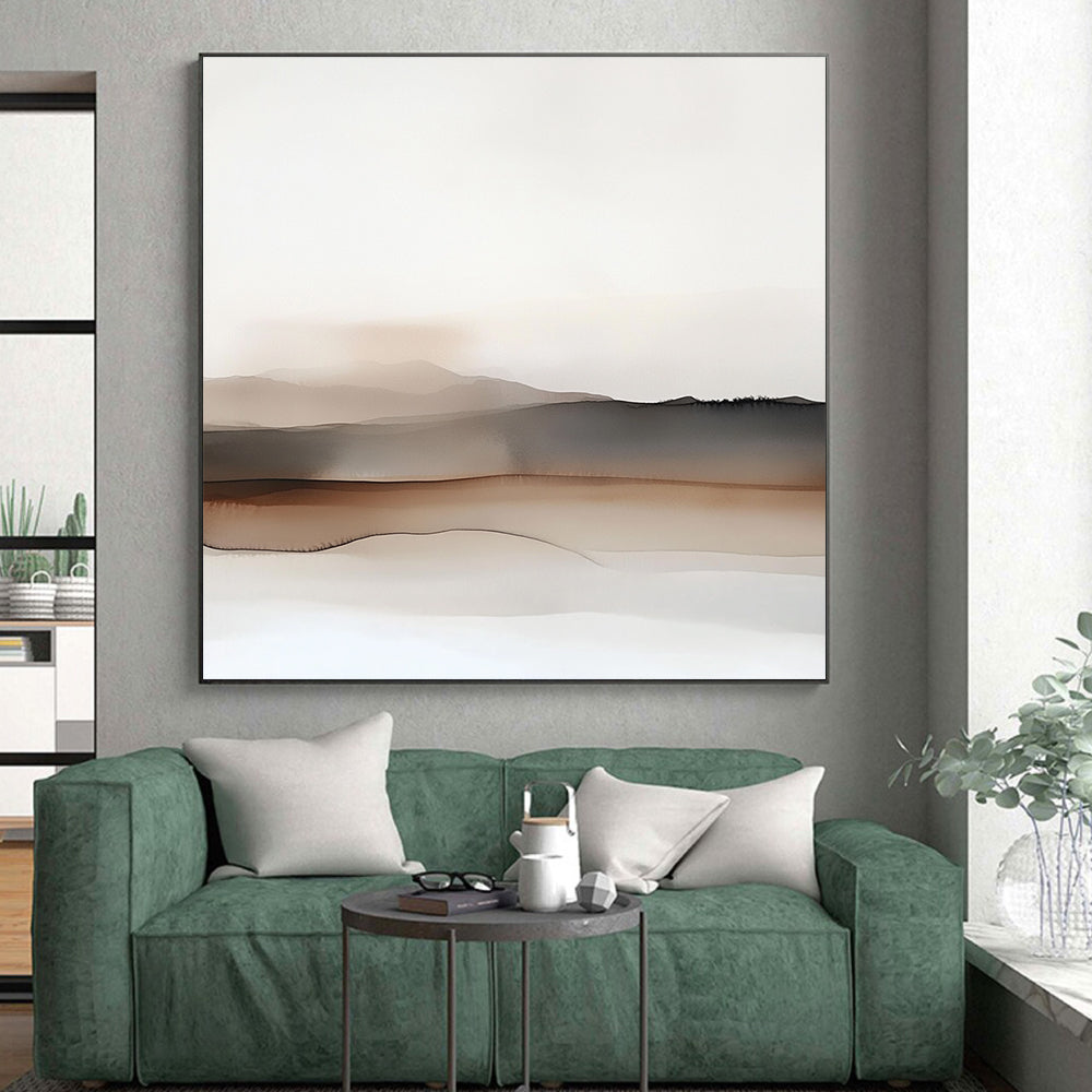 Minimalist Mountainscape Abstract Painting with Subtle Depth WINK193