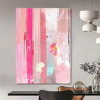 Pink Collage with Flower Abstract Painting for Artistic Spaces GAB1454