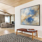 Soft Blue - Beige Abstract Landscape - Inspired Painting ABS181