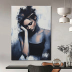 Pensive Woman Portrait - Emotional Figurative Abstract Painting GAB0425