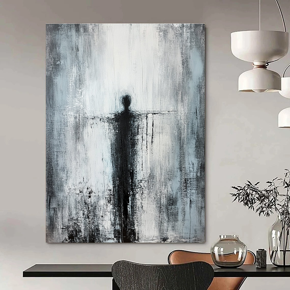 Dark Shadowy Figure - Expressive Abstract Human Art GAB0509