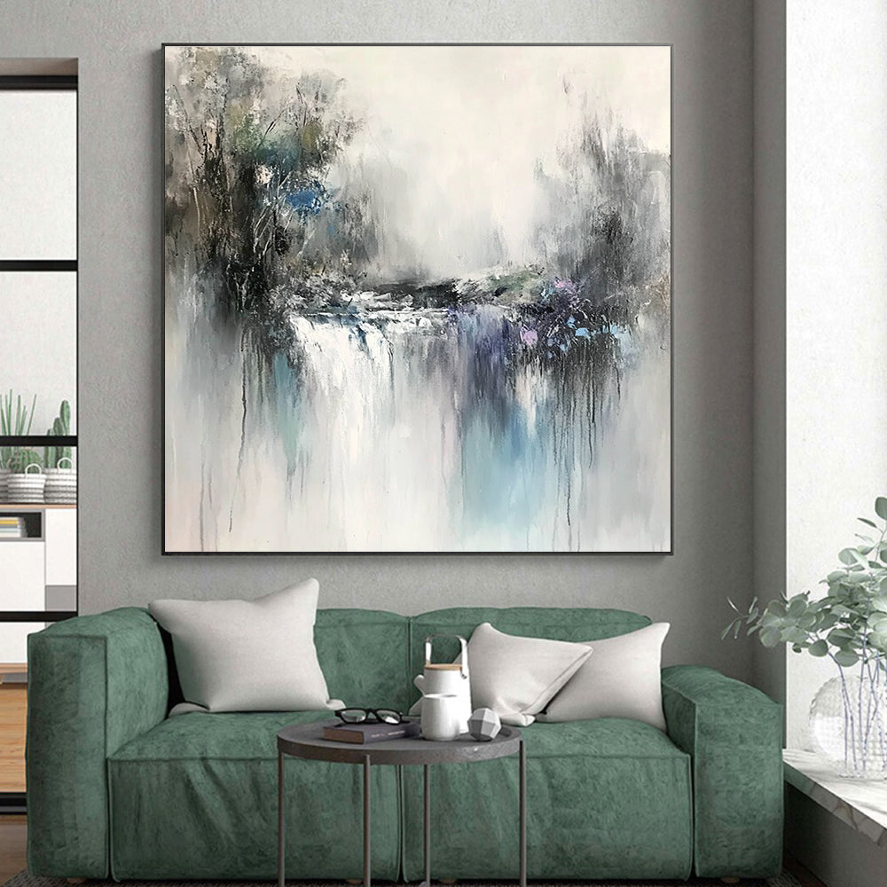 Misty Abstract Landscape Painting with Enigmatic Beauty WINK436