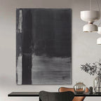 Textured Black and Gray Abstract Painting with Subtle Variations GAB0029