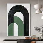 Green and Black Arches Minimalist Geometric Abstract Painting GAB0292