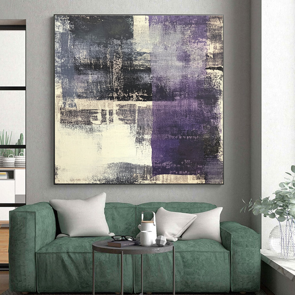 Purple Gray Abstract Painting with Muted Mystery WINK525