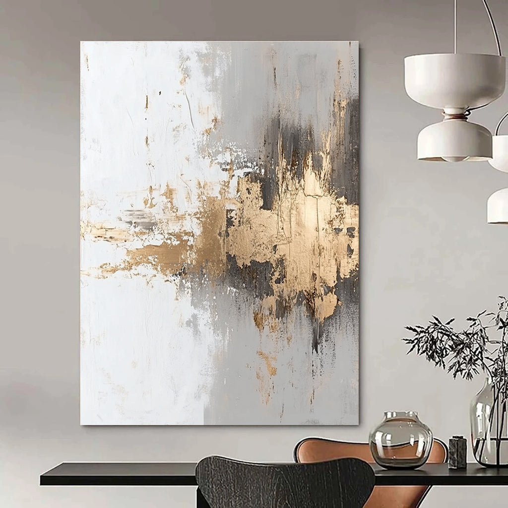Gold Accent Abstract Painting for Modern - Styled Hallways GAB0995