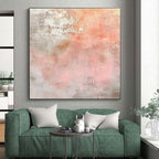 Blush and Gray Textured Abstract Painting with Soft Depth WINK280