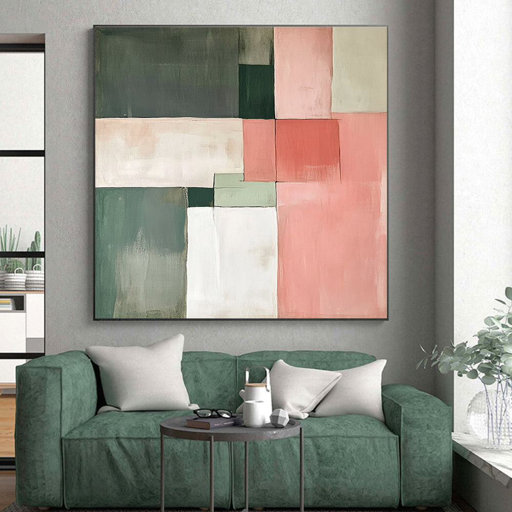 Subtle Color Blocks Abstract Painting with Calm Sophistication WINK154