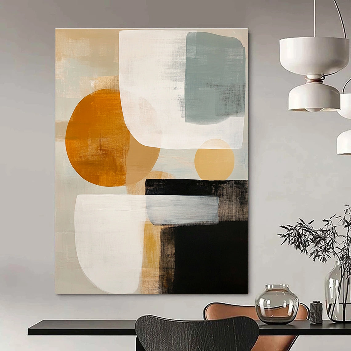 Soft Color Block Abstract Painting for Contemporary Bedroom Retreats GAB1207