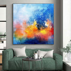 Blue Orange Pink Abstract Painting with Dreamy Blends WINK514