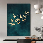 Flying Cranes II Abstract Painting for Zen - Themed Spaces GAB1343