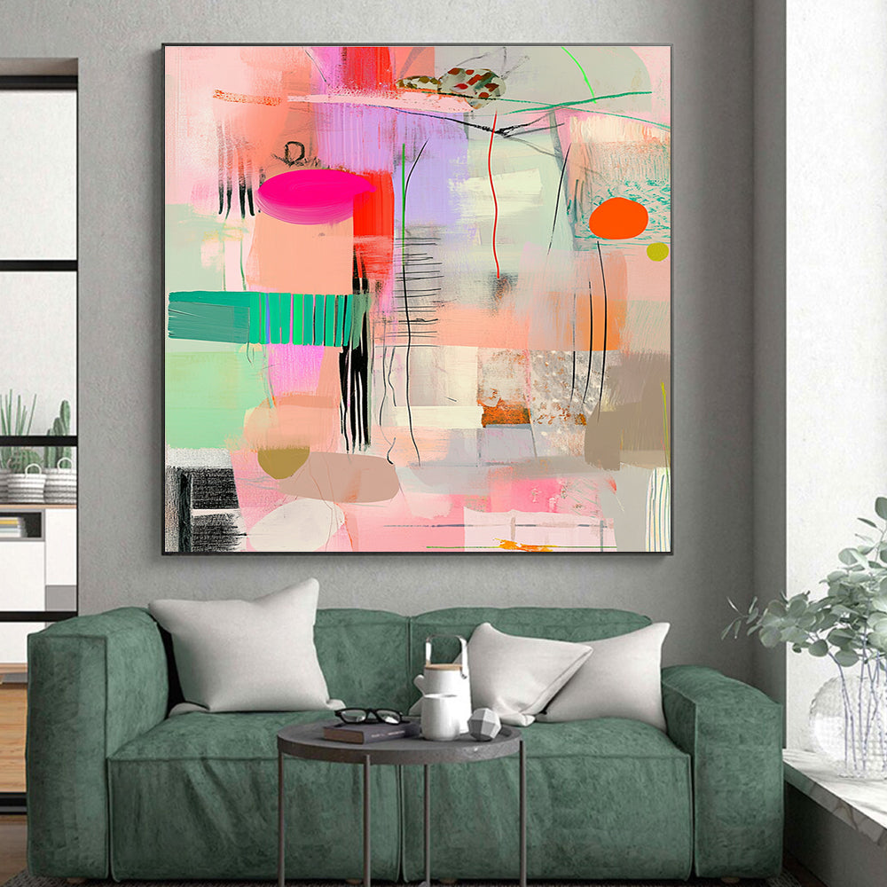 Colorful Abstract with Lines Abstract Painting with Dynamic Rhythm WINK277