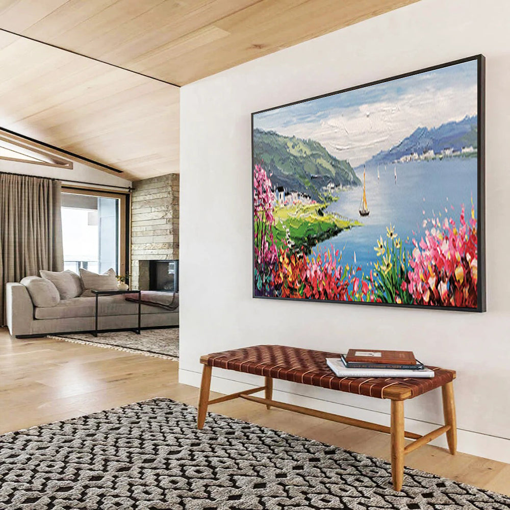 Lakeside Village Abstract Painting for Scenic - Themed Hotels YHT209
