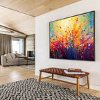 Colorful Tree Abstract Painting for Vibrant Living Rooms YHT290