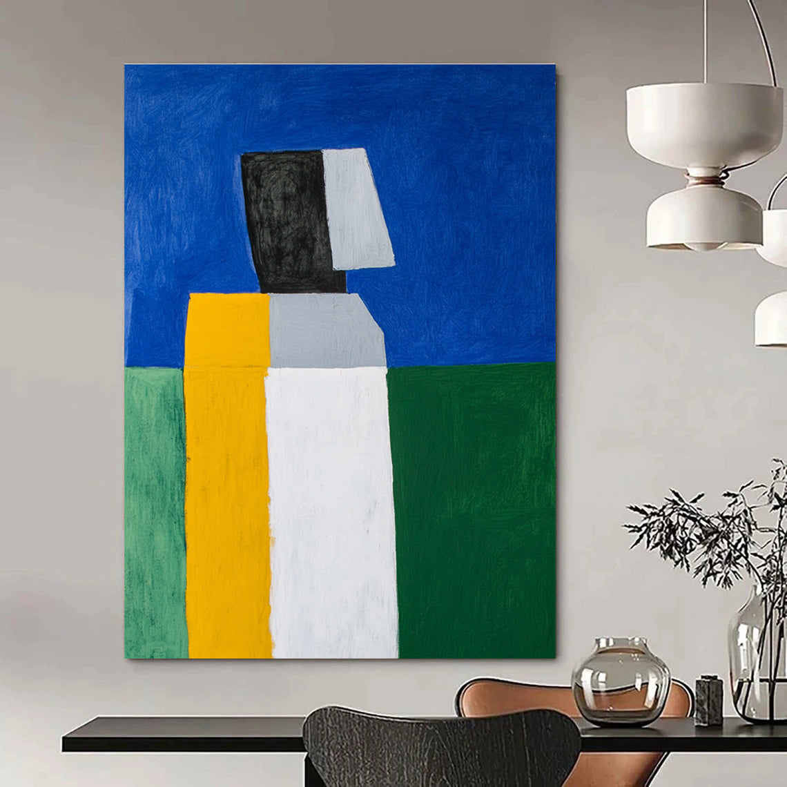 Color Block Figure Geometric Abstract Painting GAB0256