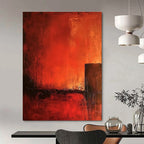 Red Abstract Composition Bold Abstract Painting for Dramatic Spaces GAB1428
