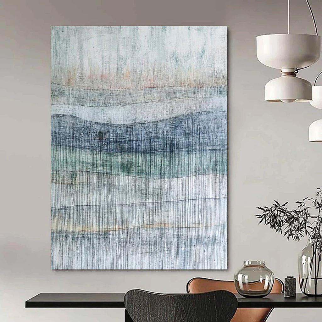 Layered Line Abstract Painting for Minimalist Office Waiting Areas GAB1171