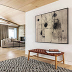 Ink - Splatter Abstract Painting with Dynamic Black and White ABS253