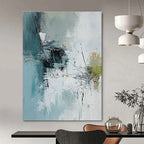 Blue and Gray Abstract Painting for Modern - Styled Offices GAB1057