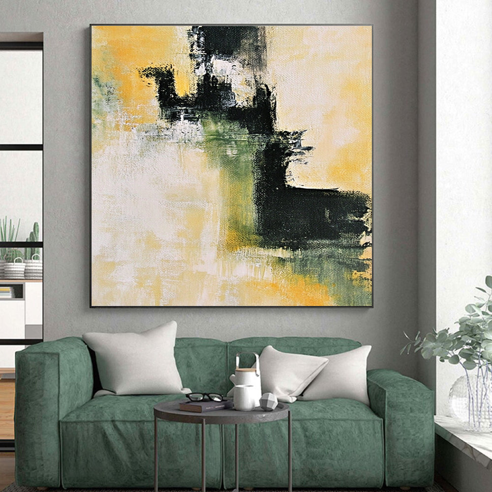 Yellow Green Abstract Painting with Subtle Harmony WINK584