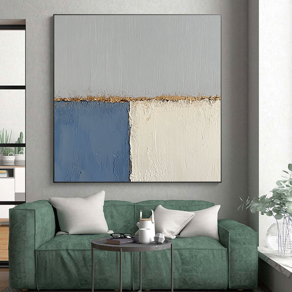 Textured Color Block Edges Abstract Painting with Tactile Interest WINK165