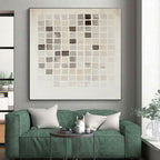 Monochromatic Grid Abstract Painting with Geometric Calm WINK295