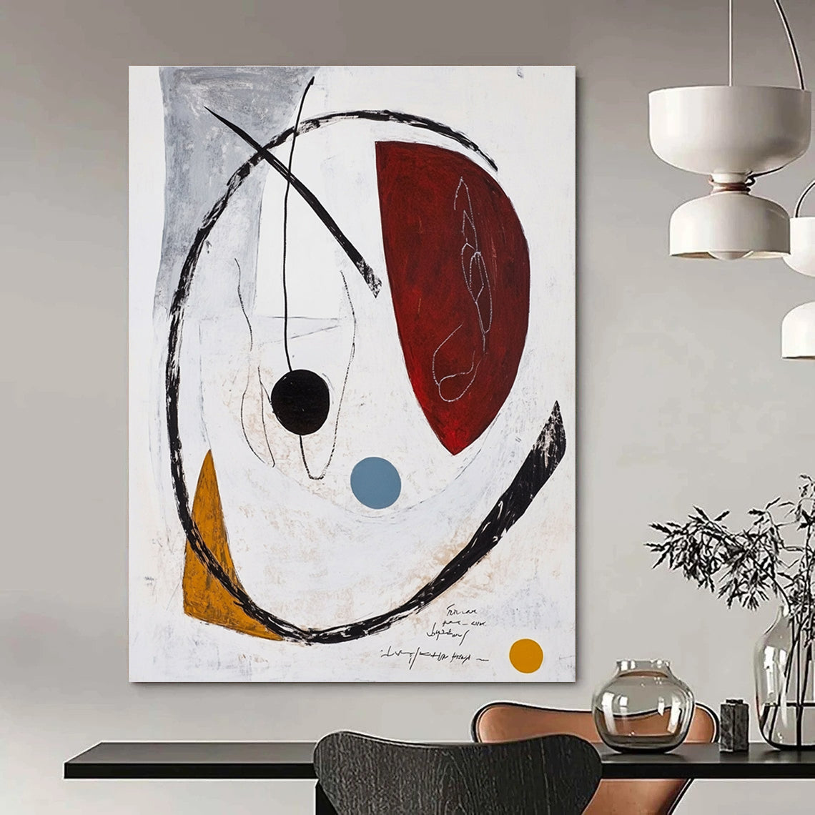 Circular Abstract Composition Painting for Modern Gallery Corridors GAB1246