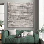 Gray - Wave Line Abstract Painting with Textured Strokes WINK869